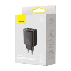 Cargador Baseus Quick Charger 30W Triple Negro