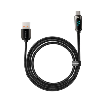 Cable Baseus Display Fast Charge Usb A Tipo-C 66W 1m Negro 
